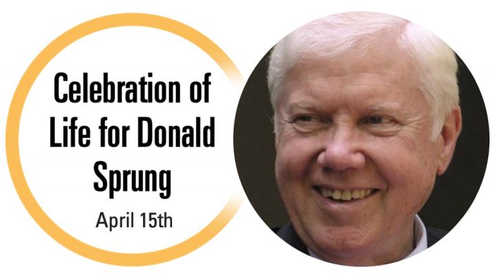 Celebration of Life for Donald Sprung on April 15th