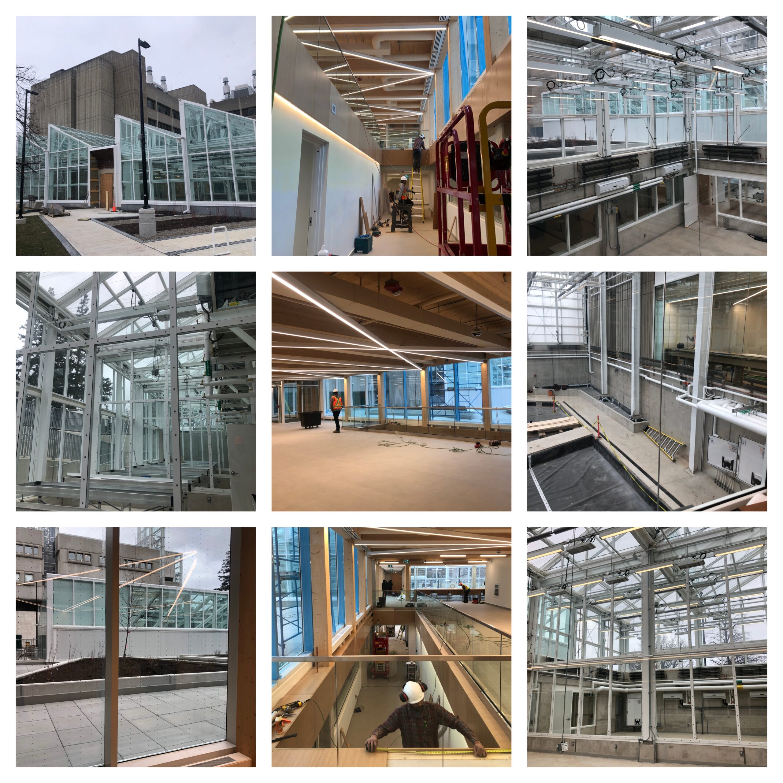 Collage of photos for the new Faculty of Science greenhouse
