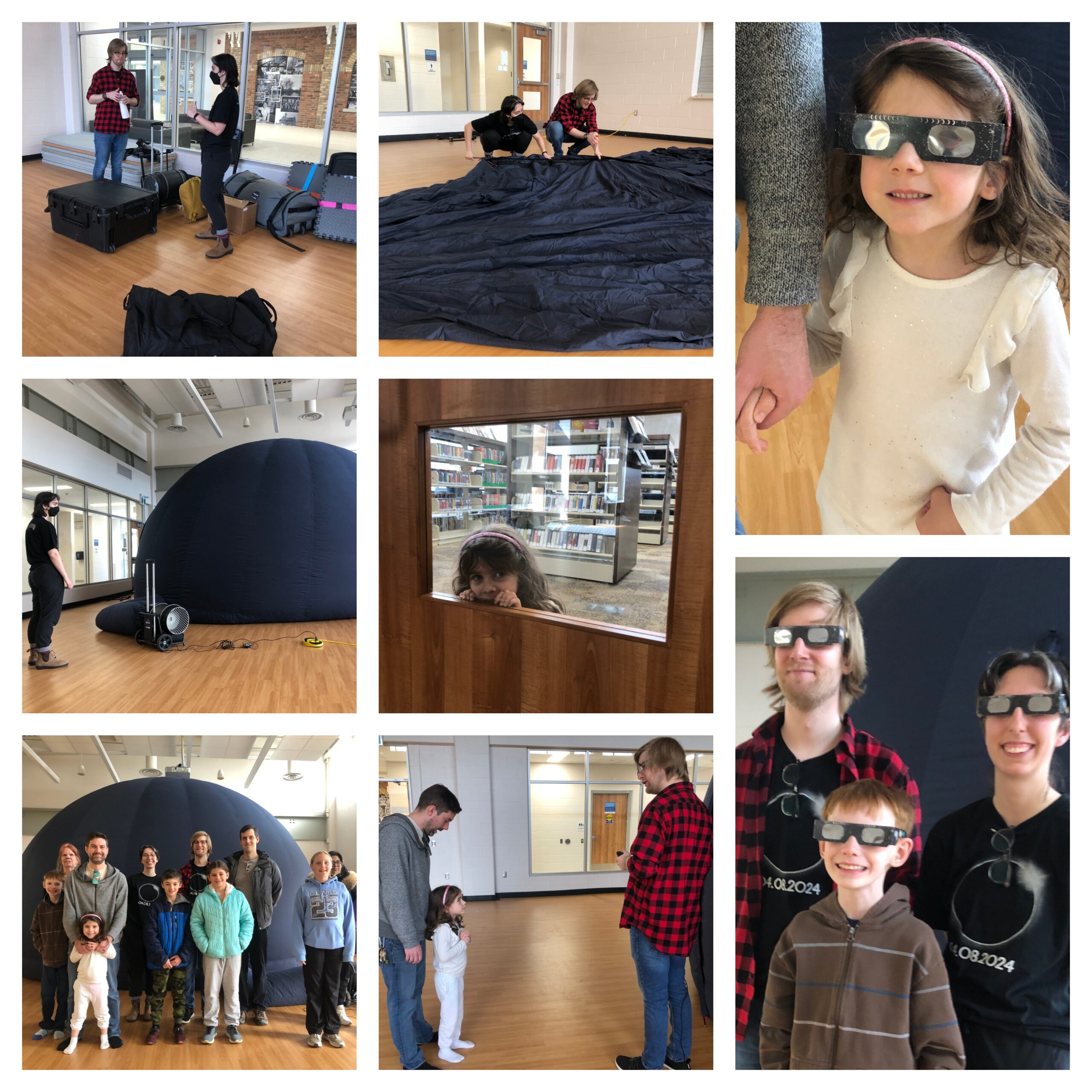 Collage of photos from planetarium show