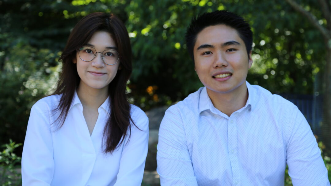 Undergrad Tiana Ng and gradaute student Kangyu So took part in a shadowing program run the Faculty of Science's Office of Undergraduate Research.